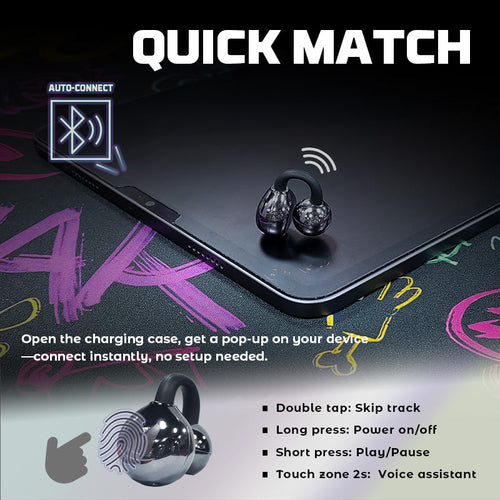 PowerWin TWS01 Headphones Open-Ear Clip Bluetooth