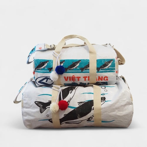 SPORTY BAG | Upcycelte Sporttasche in weiß